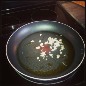 1. Sautee onions and garlic