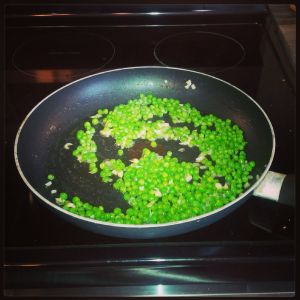 Add the veggies and stir-fry.